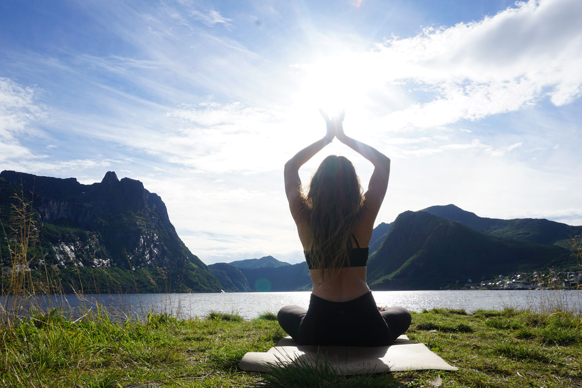 Corporate Employee Practising Yoga Outside