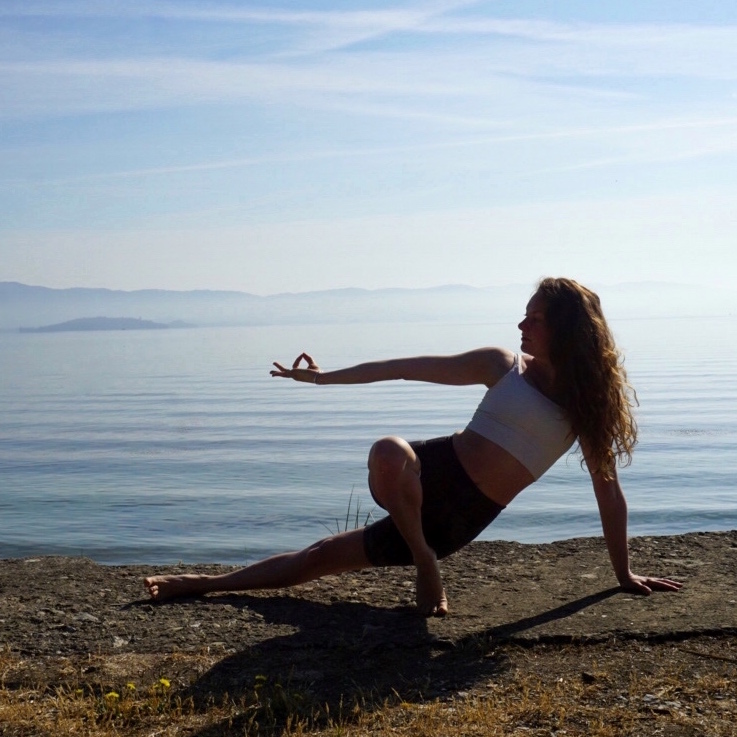 Corporate Employee Practising Yoga Outside